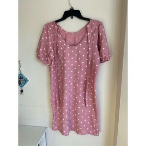 M.I.D Pink Polka dot Retro nostalgic roomy dress. Size Small. NWT.